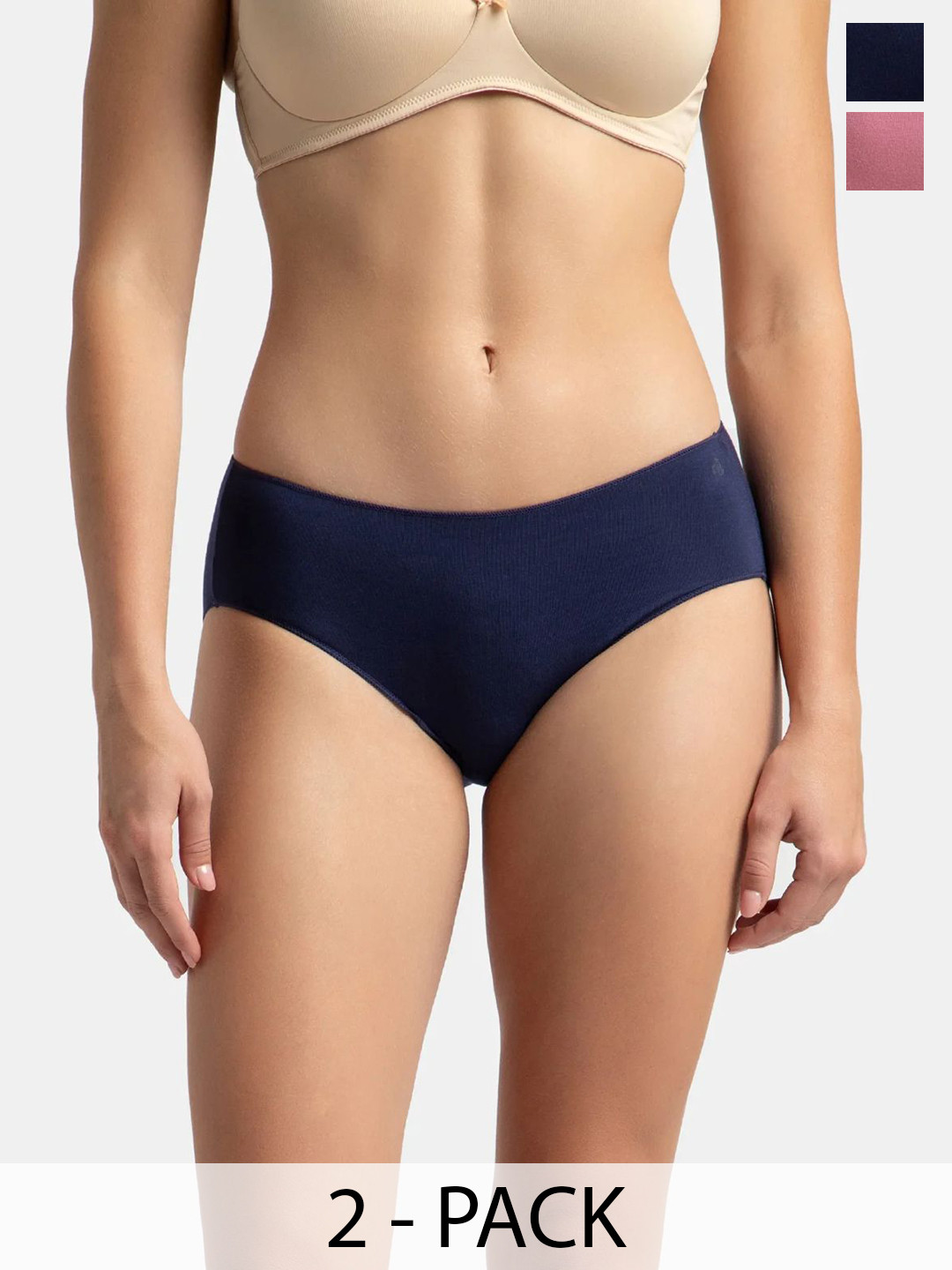 Jockey Pack of 2 High Coverage Micro Modal Hipster With Ultrasoft Concealed Waistband-1802