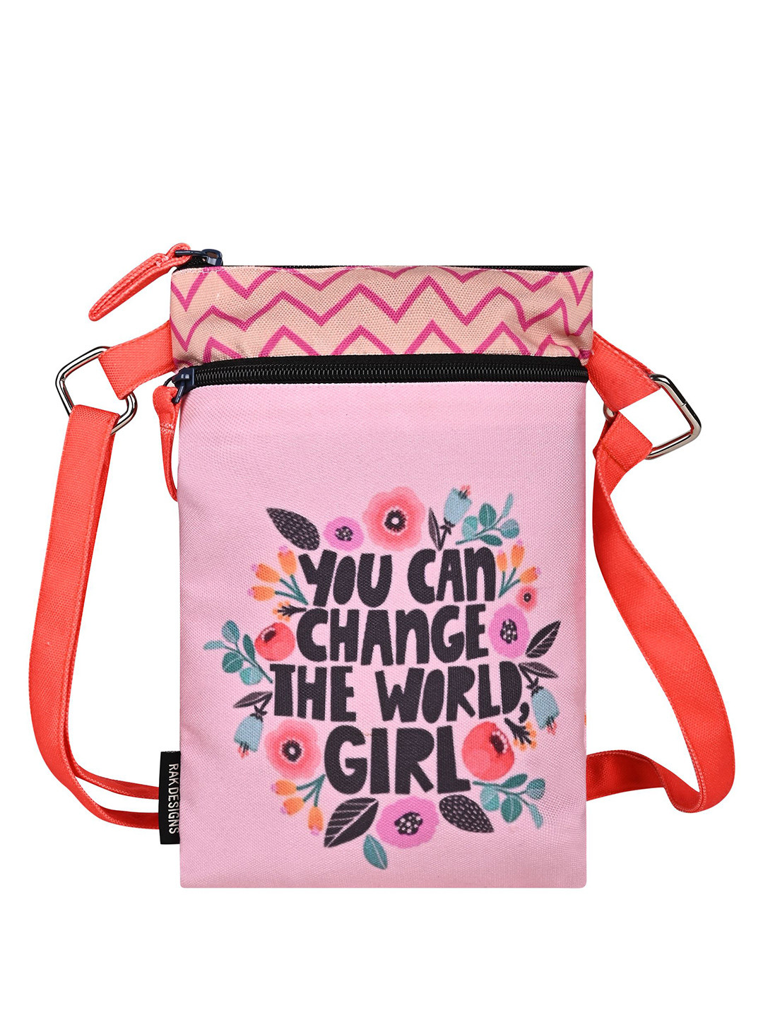 RAK DESIGNS Women Printed Small Crossbody Canvas Messenger Bag