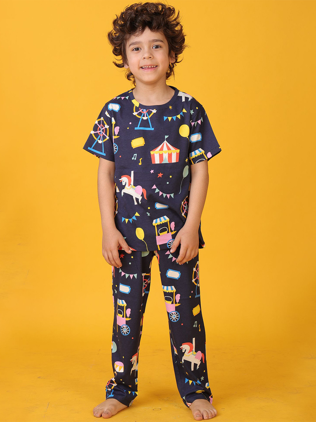Anthrilo Boys Carnival Circus Shorts Sleeve Pyjama Set