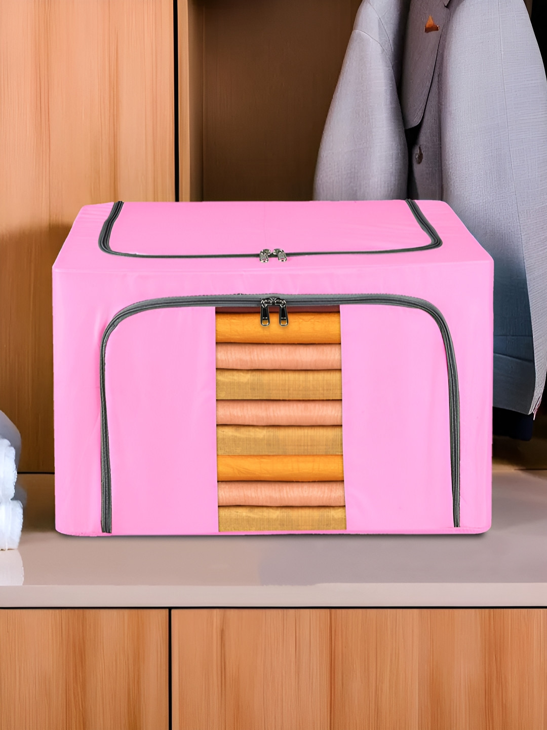 Aura Pink & Black Waterproof Parachute Cloth Storage Box