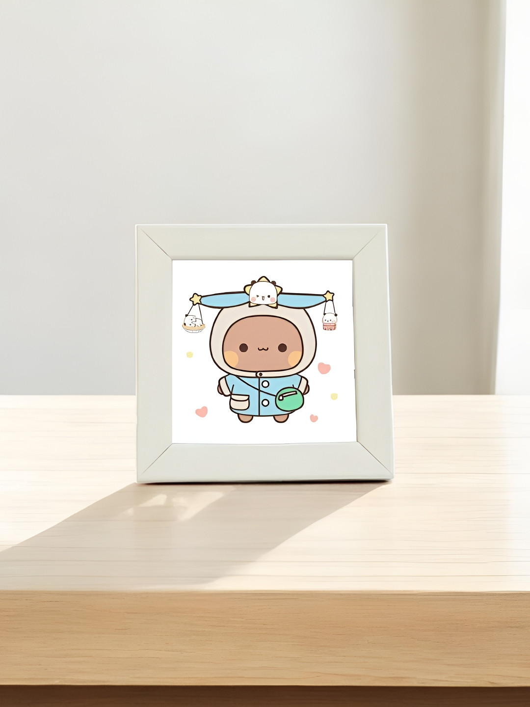 Anikmart White Anime Design MDF Table Photo Frame