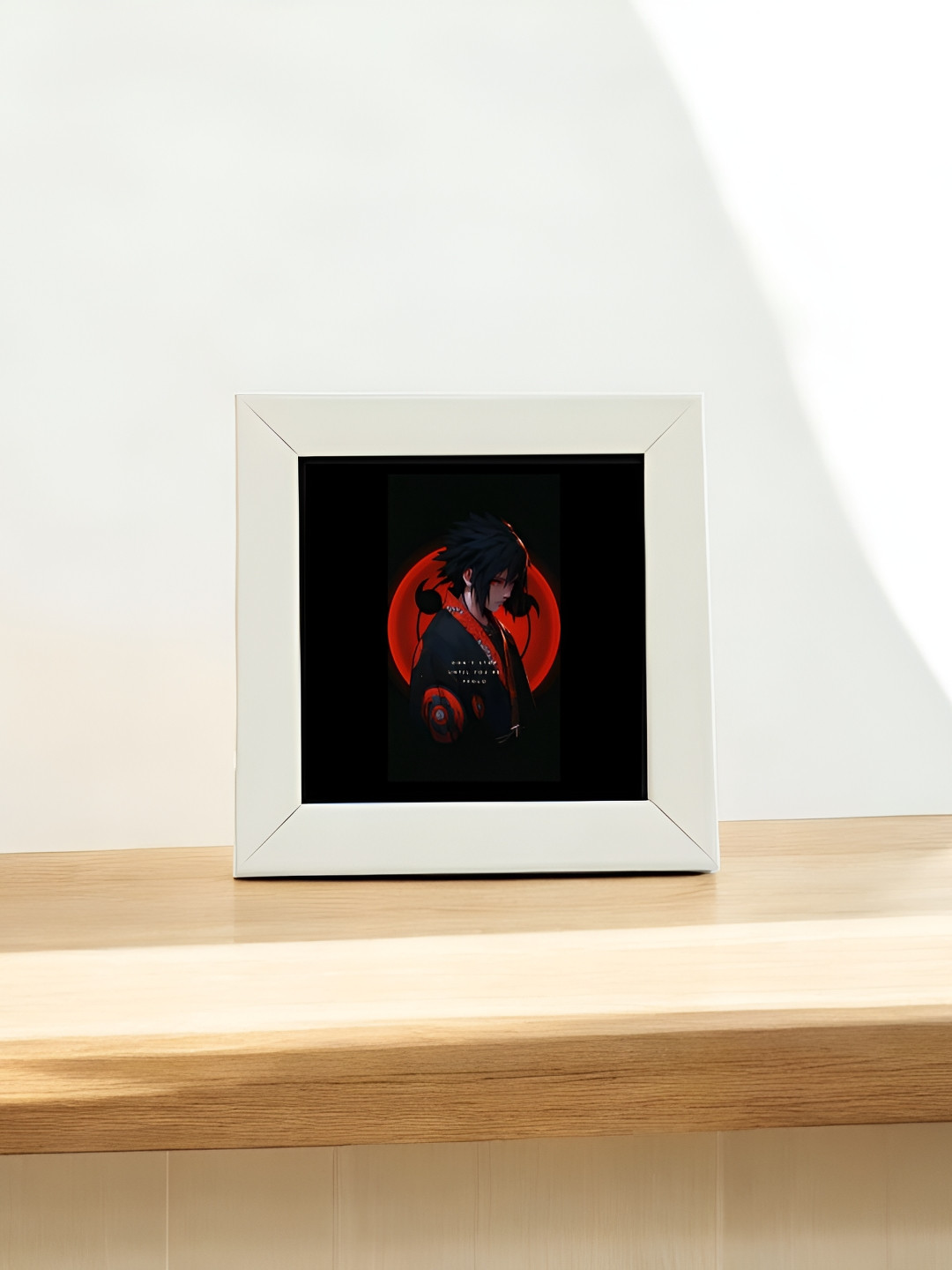 Anikmart White Anime Itachi Printed MDF Table Photo Frame