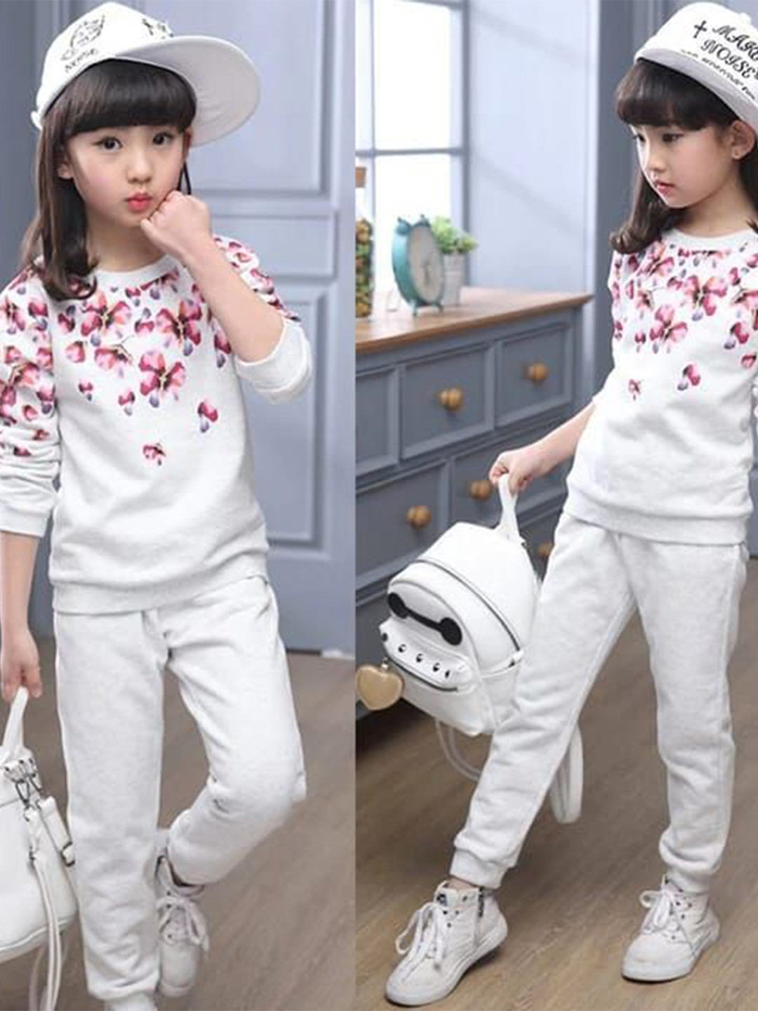 Pink Angel Unisex Kids Printed Pure Cotton Sweatshirt and Joggers