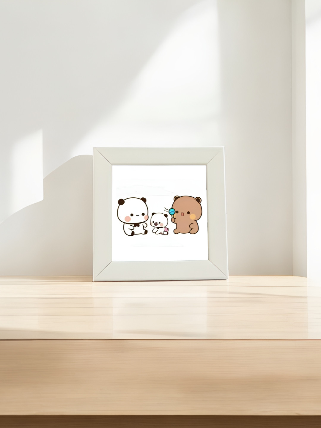 Anikmart White Anime Printed MDF Table Photo Frame