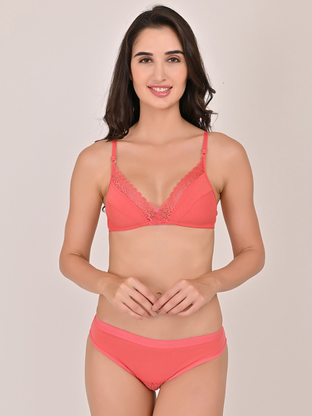 XPIOX Non-Padded Lingerie Set LS_Karishma_orng