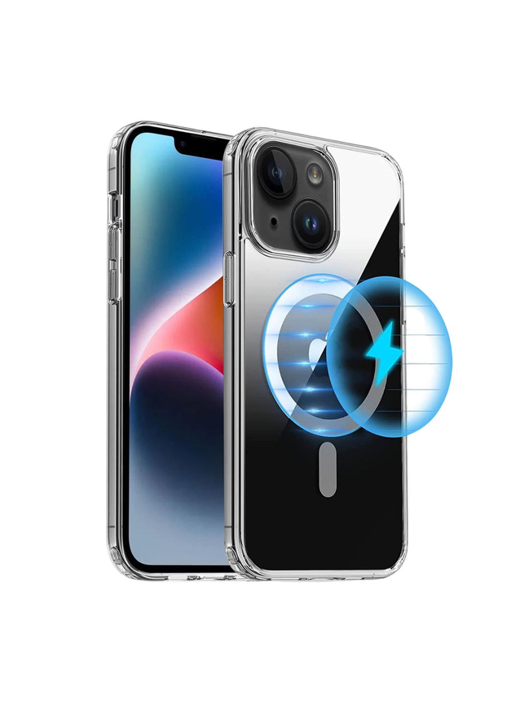 LIRAMARK Magnetic MagSafe Protective Clear Impact Resistant iPhone 15 Back Case