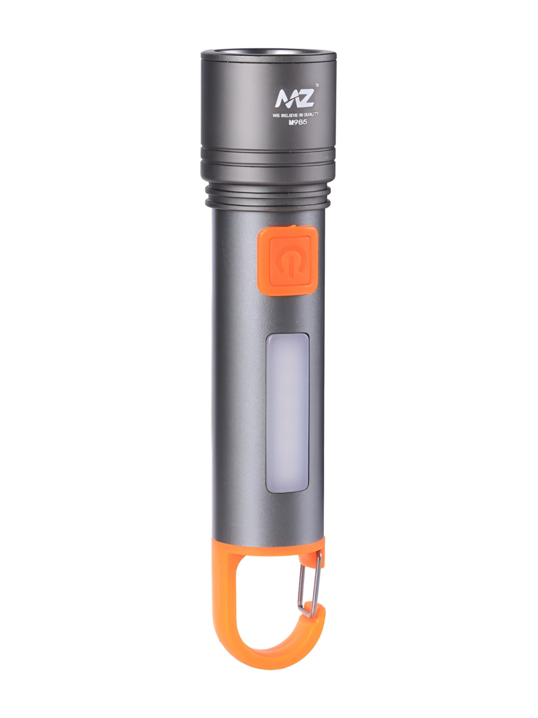 MZ M985 Silver Toned Metal Rechargeable Led Flashlight