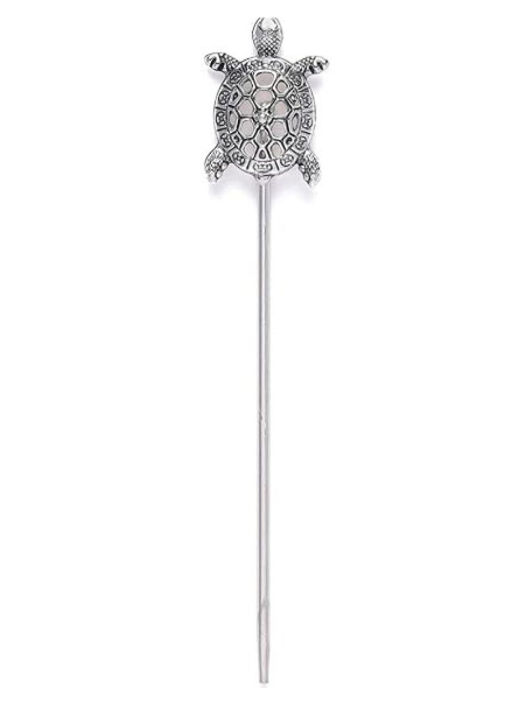 DressBerry Women Silver-Toned Oxidised Turtle Hairstick