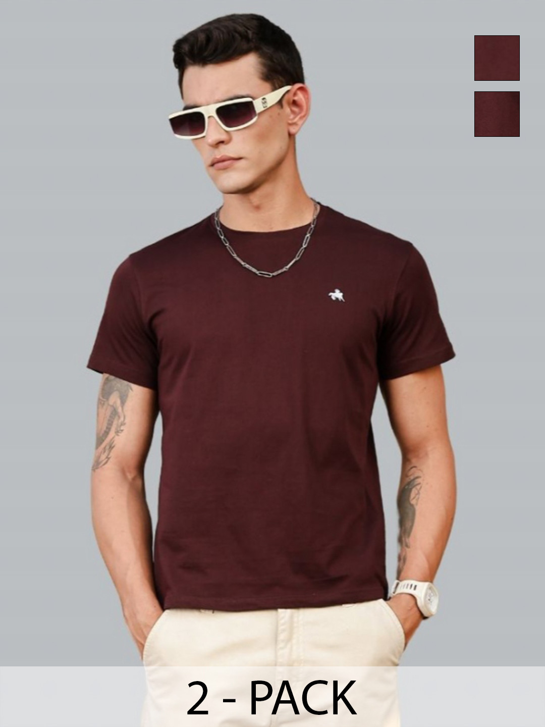 Parcel Yard Men Stretchex Solid Round Neck Cotton T-shirt