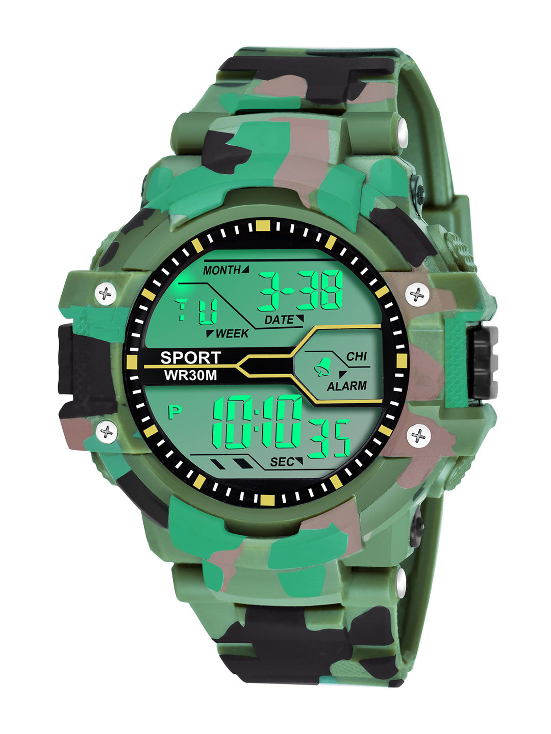 THE SHOPOHOLIC Men Dial & Straps Digital Watch Army Green