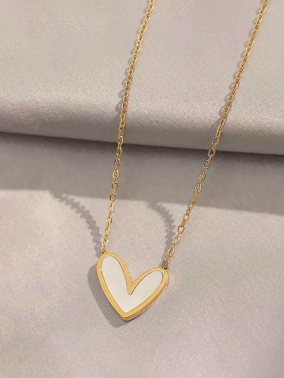 Designs & You Gold-Plated Heart Shaped Pendant With Chain