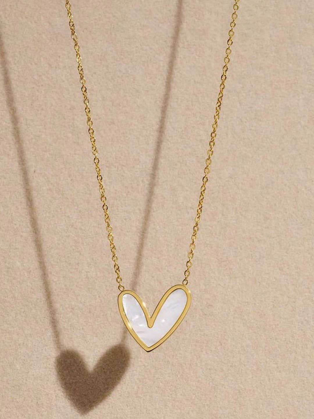 Designs & You Gold-Plated Stainless Steel Heart Theme Anti Tarnish Chain
