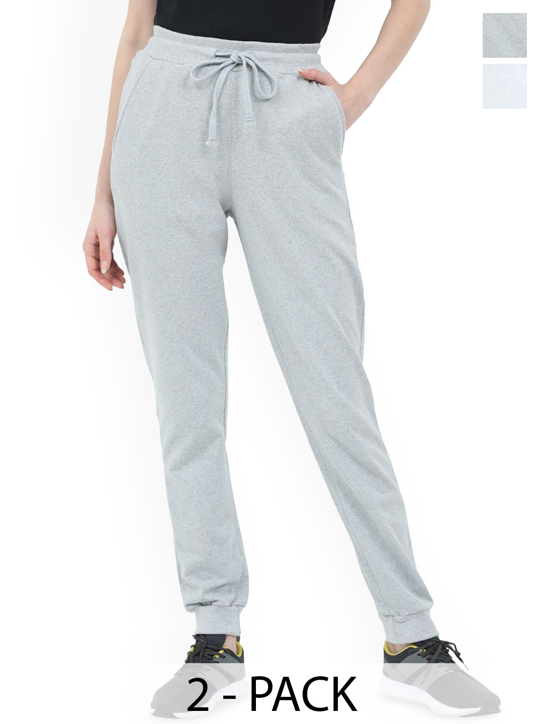 Honeysuckle by Cotton Colors Women Pack Of 2 Slim-Fit Mid-Rise Cotton Joggers