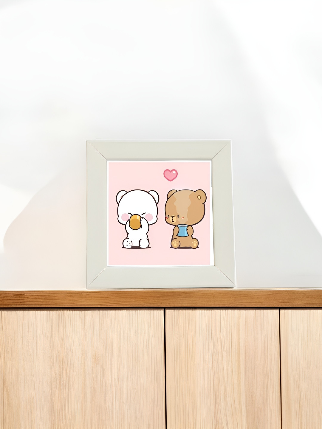 Anikmart White Anime Design MDF Table Photo Frame