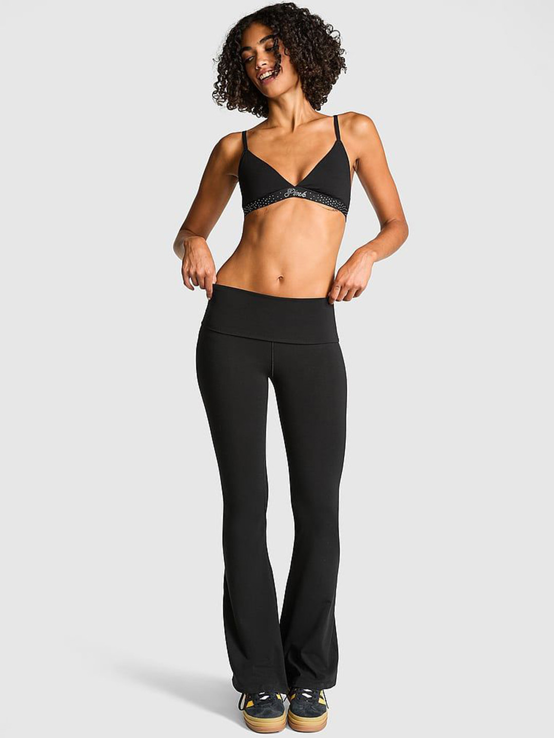 Victoria's Secret Women High Rise Fold over Waistband Flared Tights