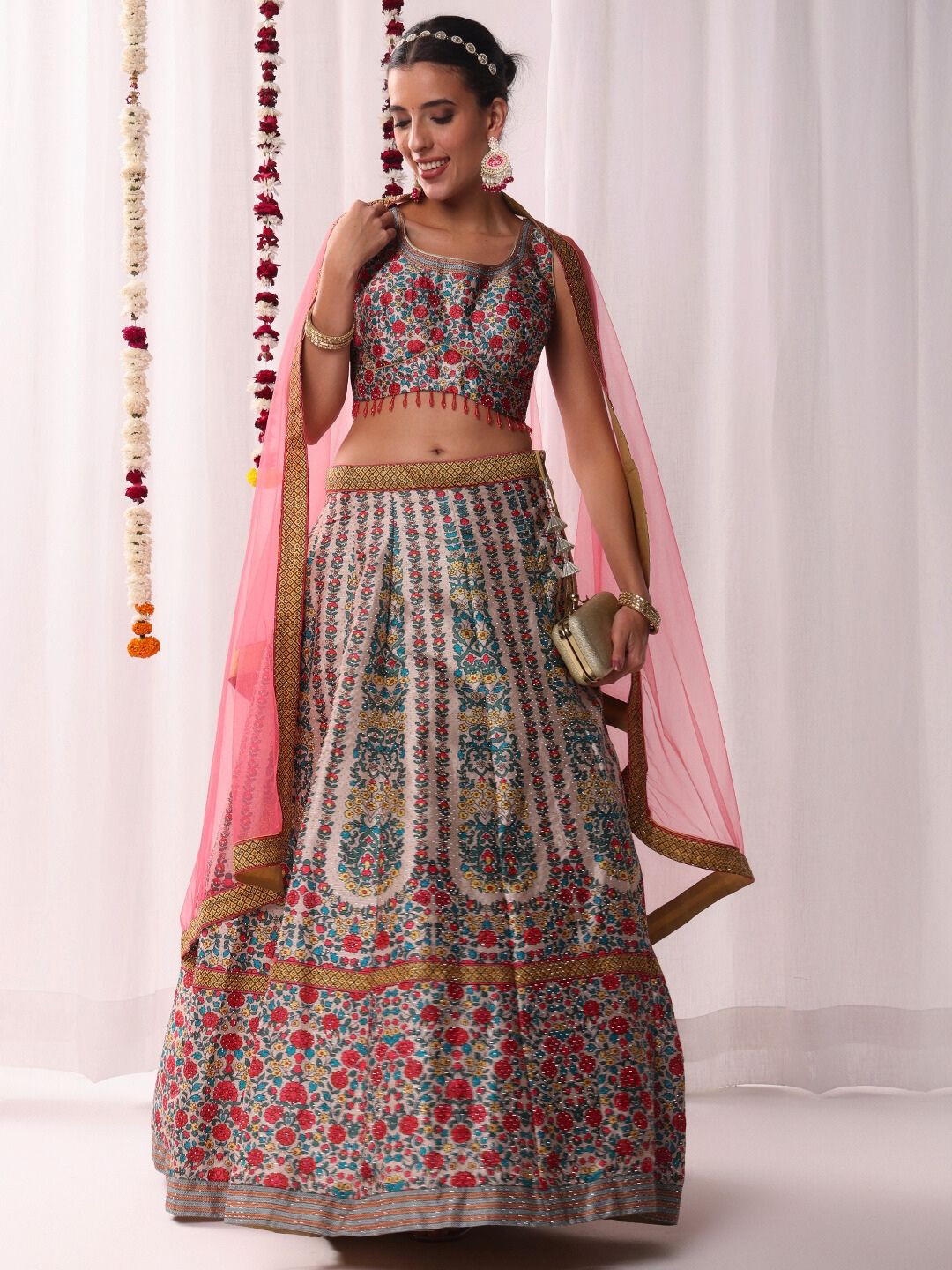 Chhabra 555 Floral Digital Printed Lehenga Choli With Dupatta & Matching Tassles