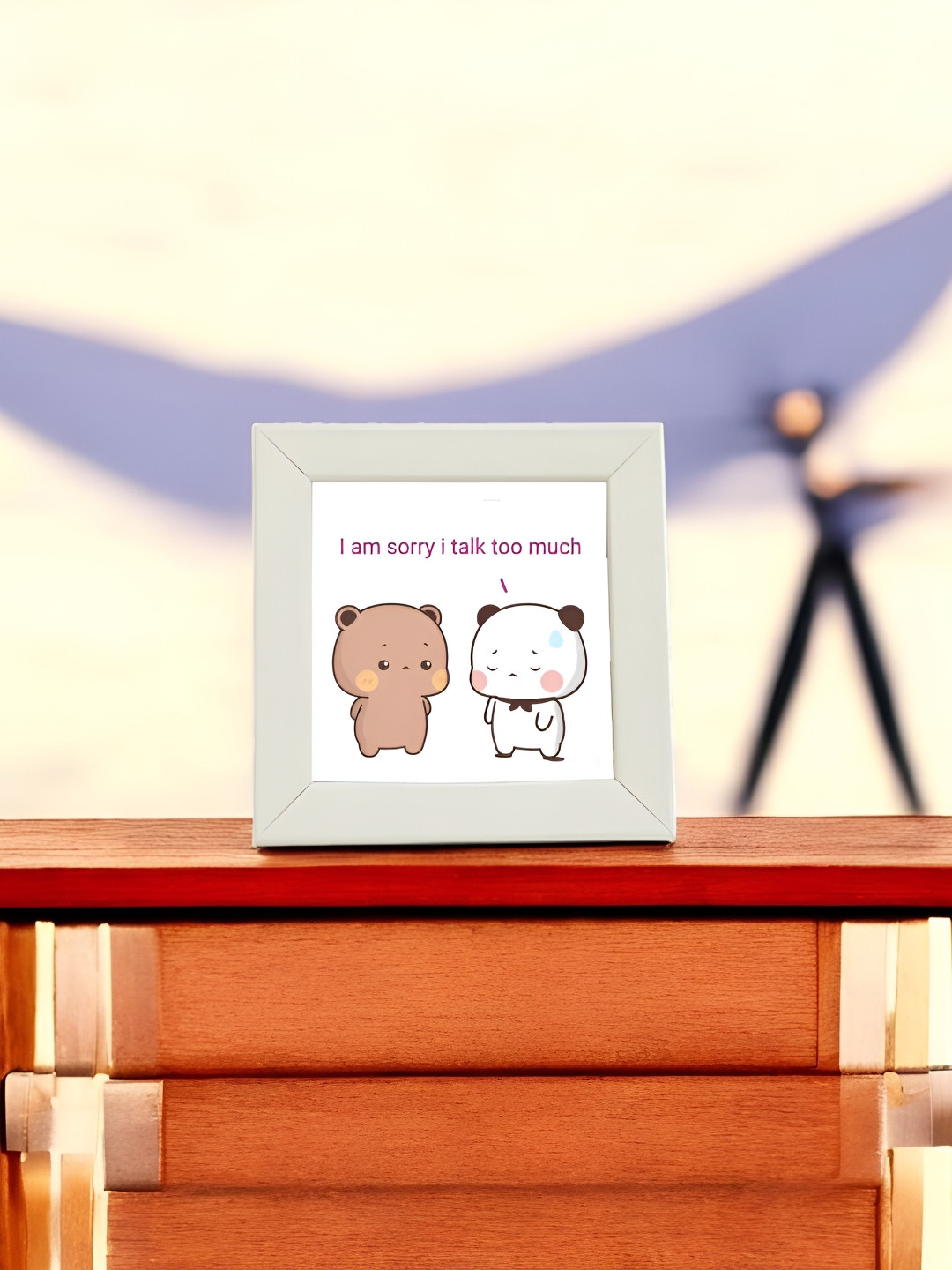 Anikmart Grey MDF Table Photo Frame With Anime Print