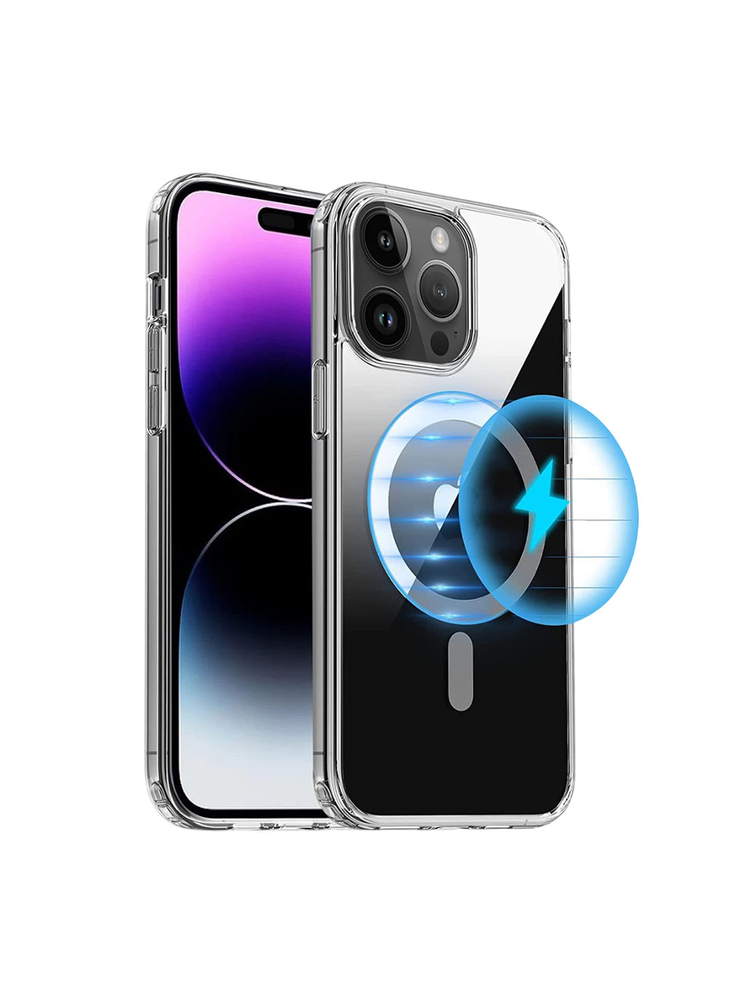 LIRAMARK Magnetic MagSafe Protective Clear Impact Resistant iPhone 14 Pro Back Case