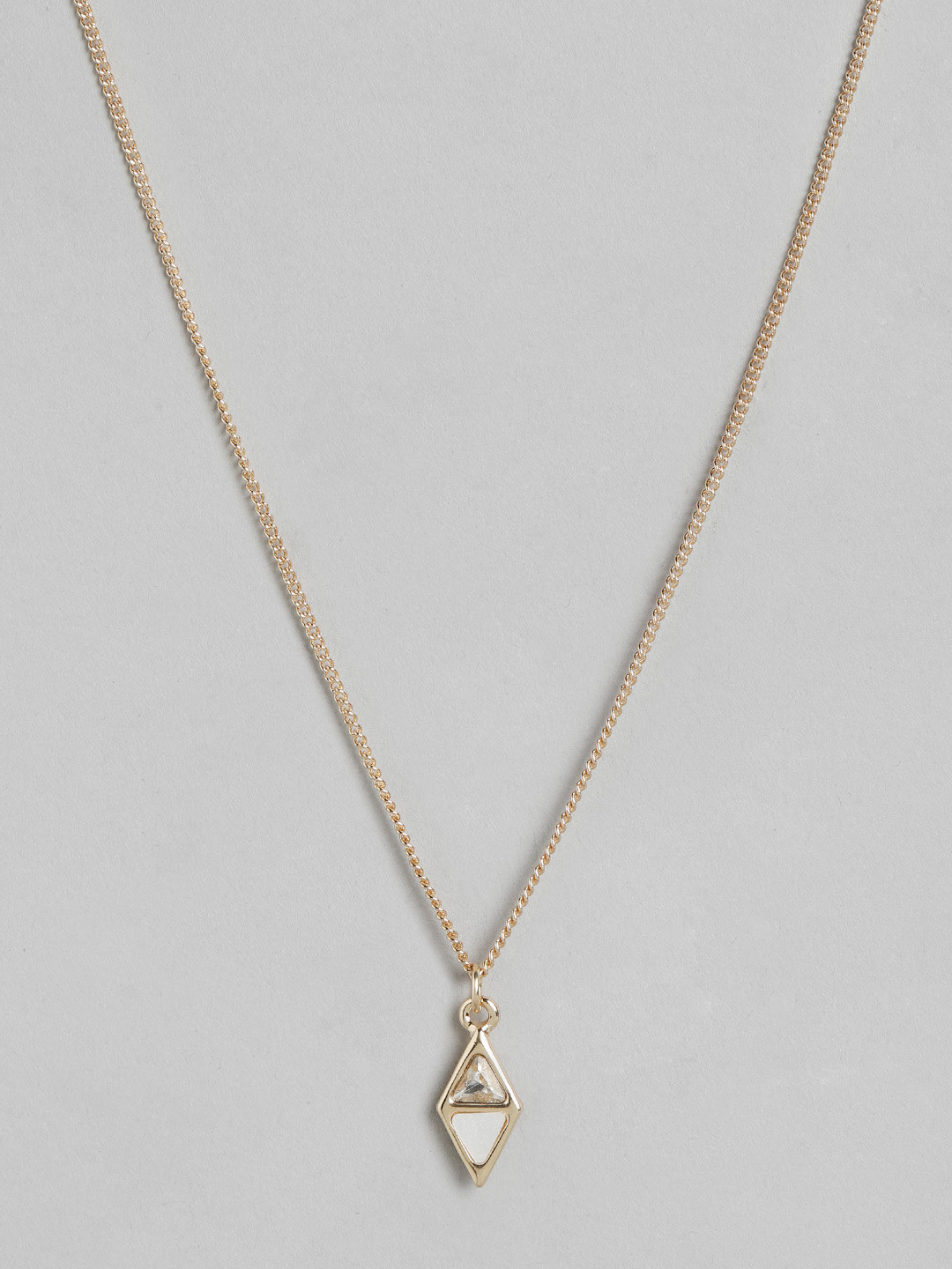 Forever New Gold Plated Artificial Stones & Beads Studded Minimal Necklace