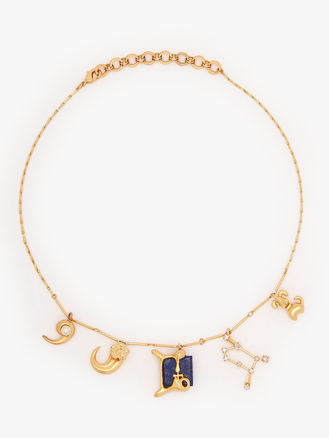 Outhouse Gemini Vintage 22K Gold-Plated Lapis Lazuli Studded Chain