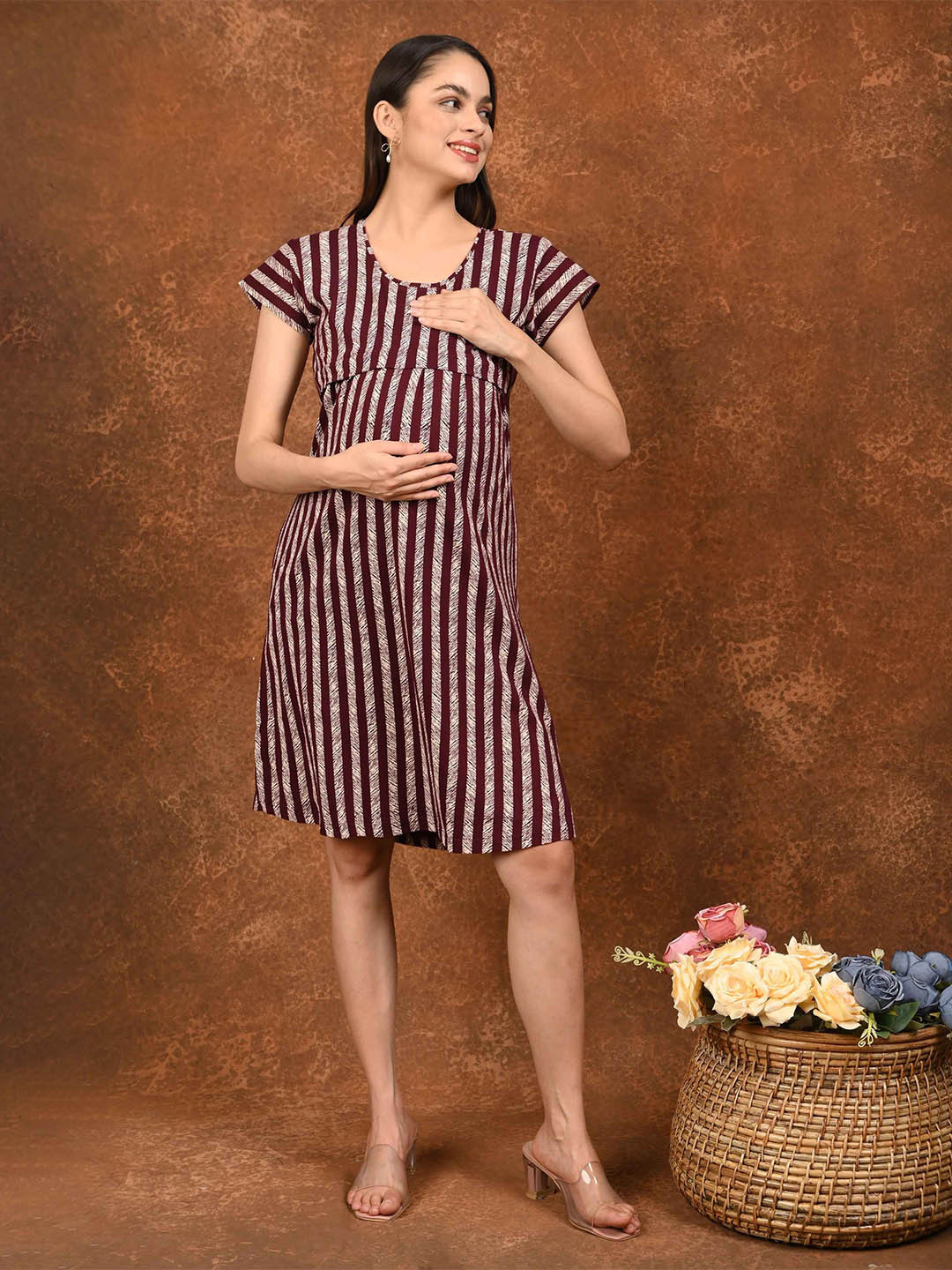 GOLDSTROMS Striped Maternity Shift Dress