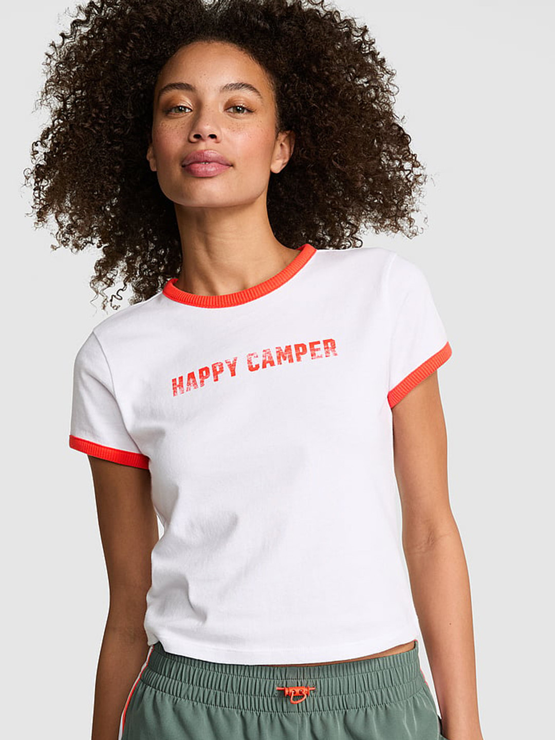 Victoria's Secret Women Drop-Shoulder Sleeves T-shirt