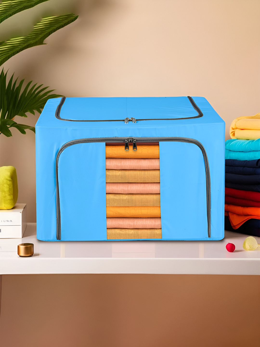 Aura Blue & Black Waterproof Parachute Cloth Storage Box