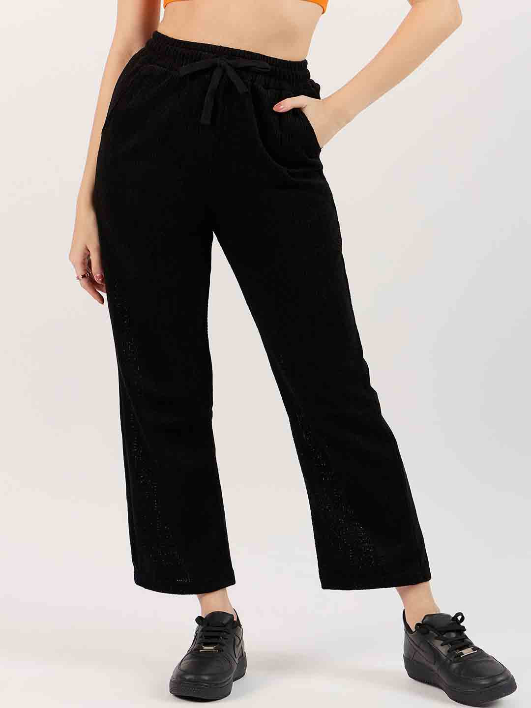 Outzidr Black Straight Fit Pants