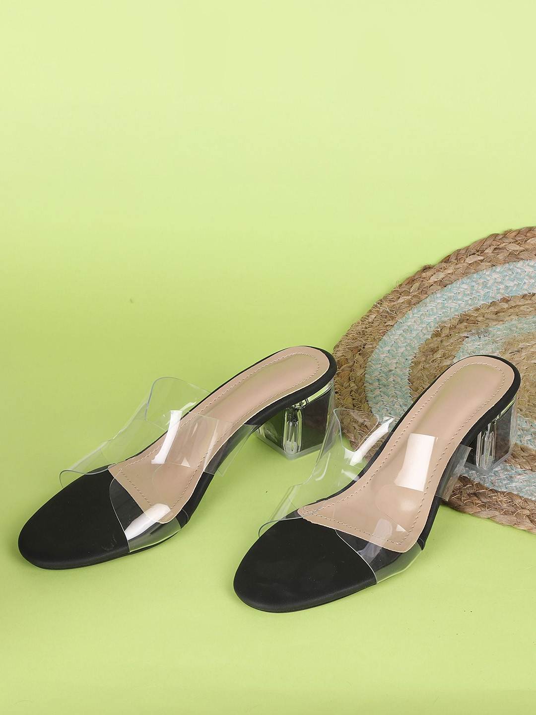 Commander Women Shoes Striped PU Block Sandals