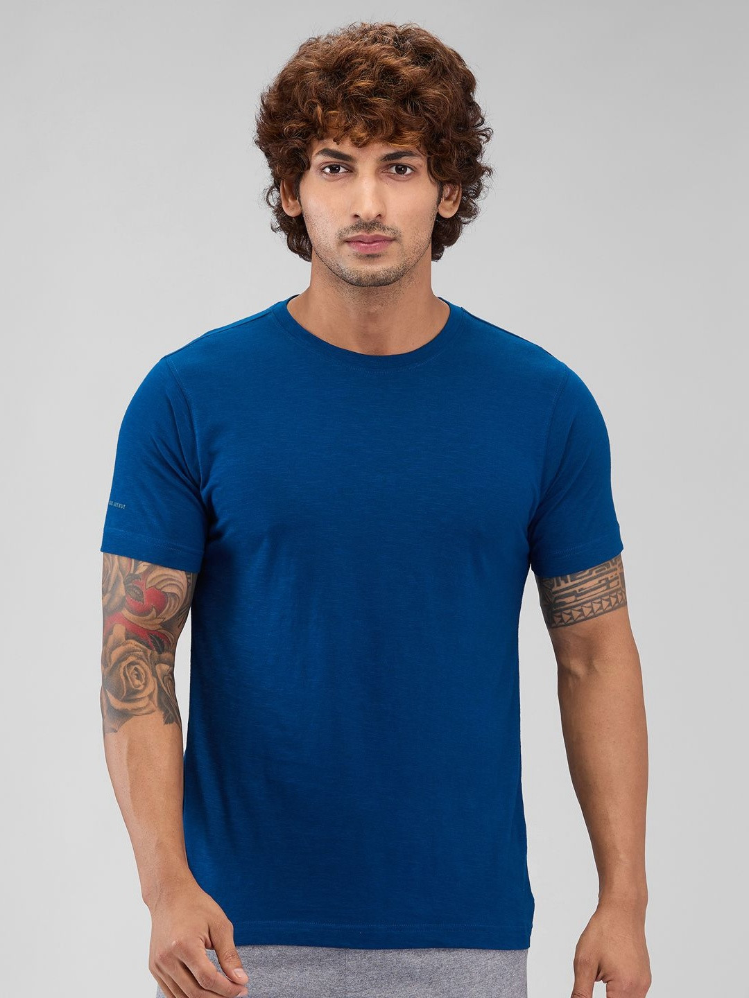 Park Avenue Men Solid Round Neck T-shirt