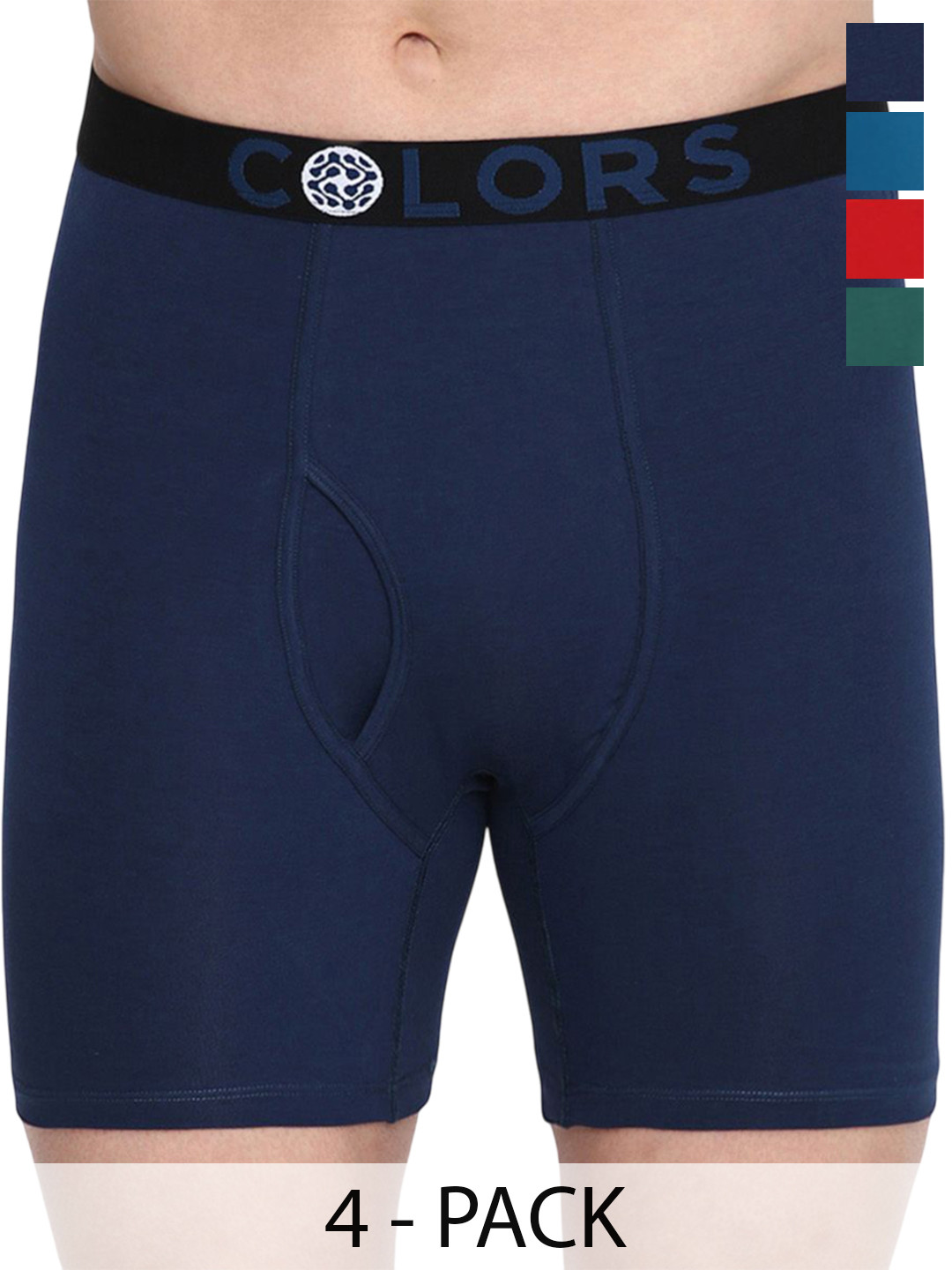 COLORS by Rupa Frontline Men Pack Of 4 Outer Elastic Trunks