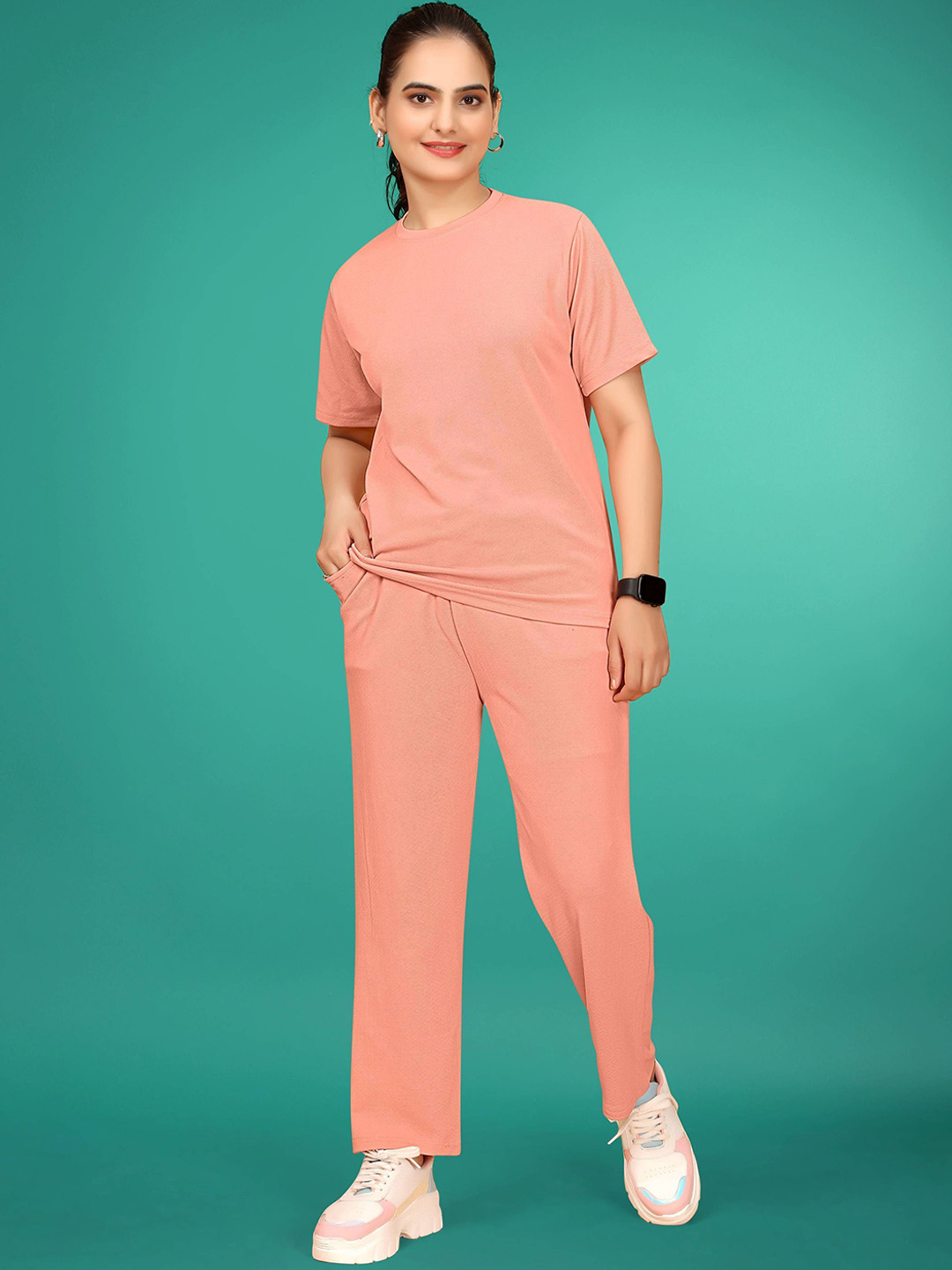 JK Creation Round Neck T-Shirt With Track Pant