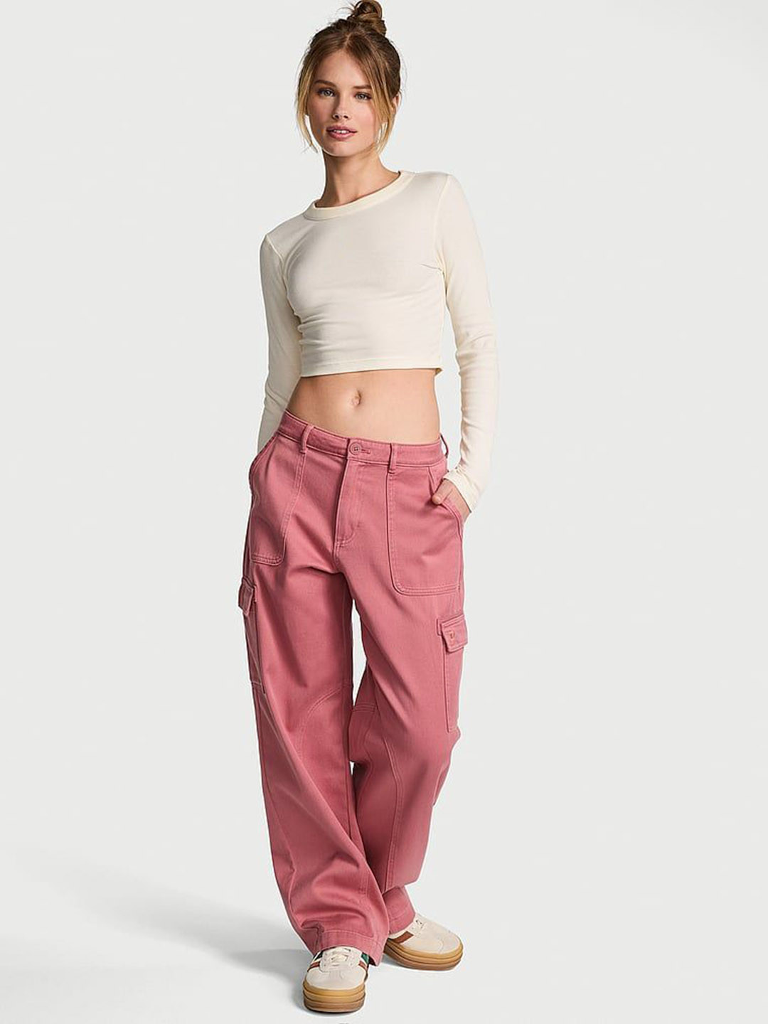 Victoria's Secret Women PINK Pure Cotton Utility Low-Rise Cargo