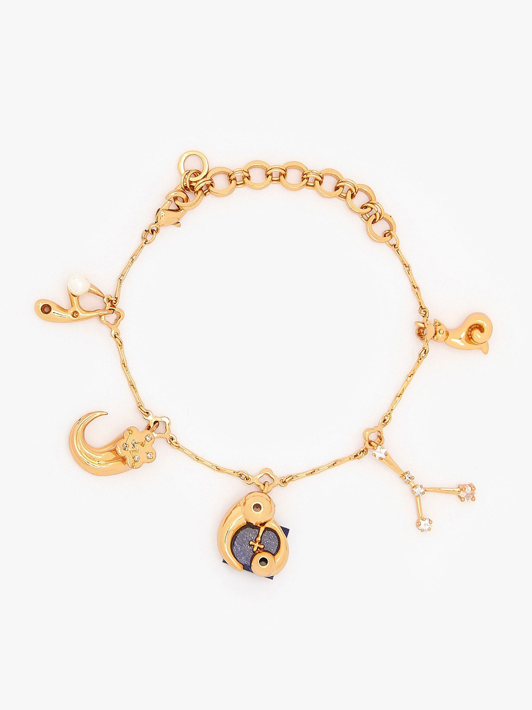 Outhouse 22K Gold-Plated Lapis Lazuli Cancer Charm Bracelet