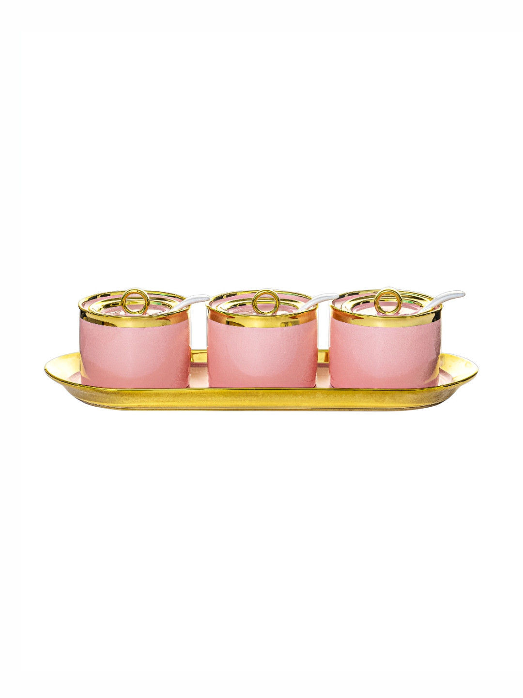 Roxx Pink Ceramic Dishwasher Safe 7 Piece Clip-On Fridge Container-220ml