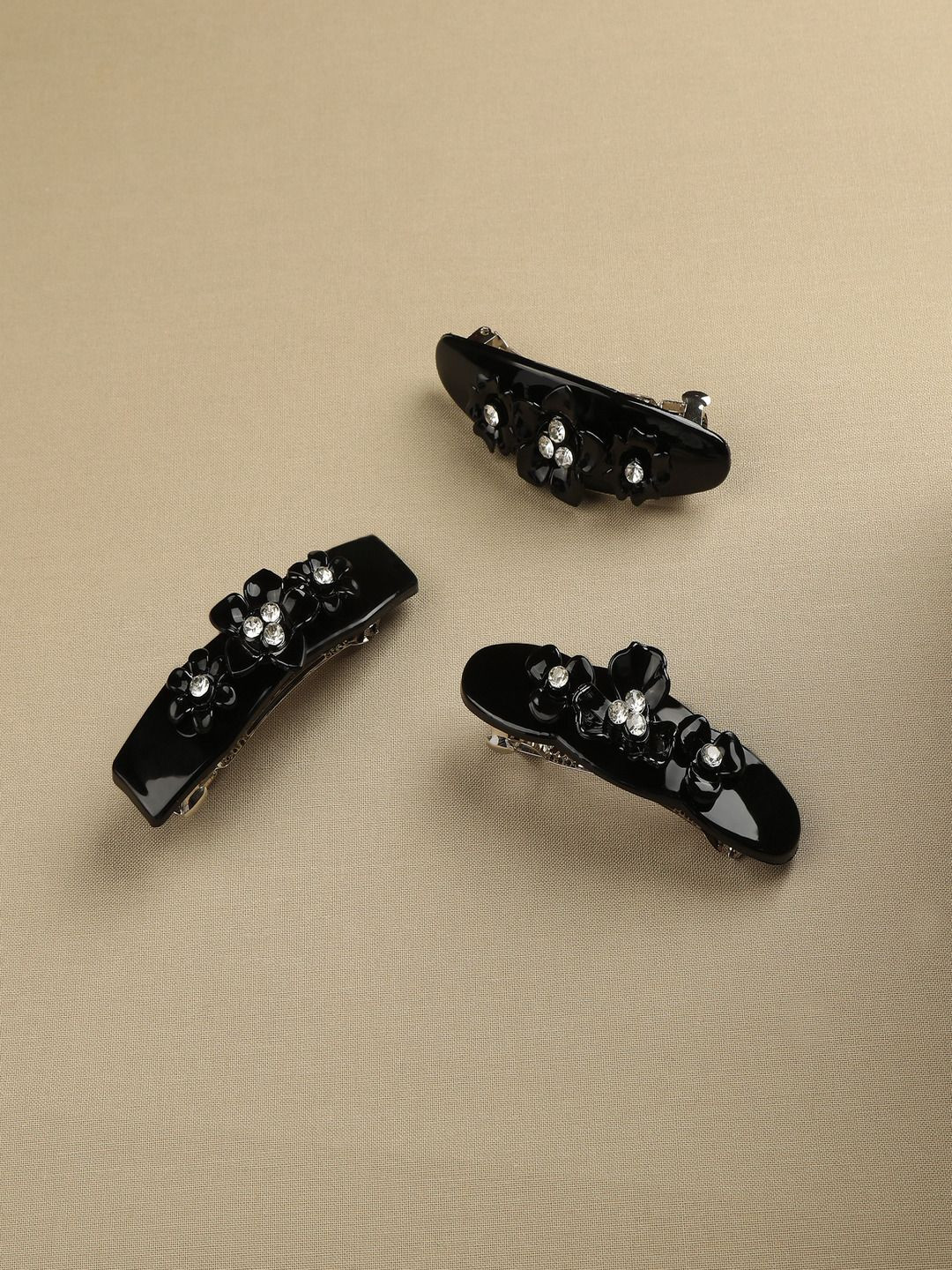 DressBerry Women Pack of 3 Embellished French Barrette