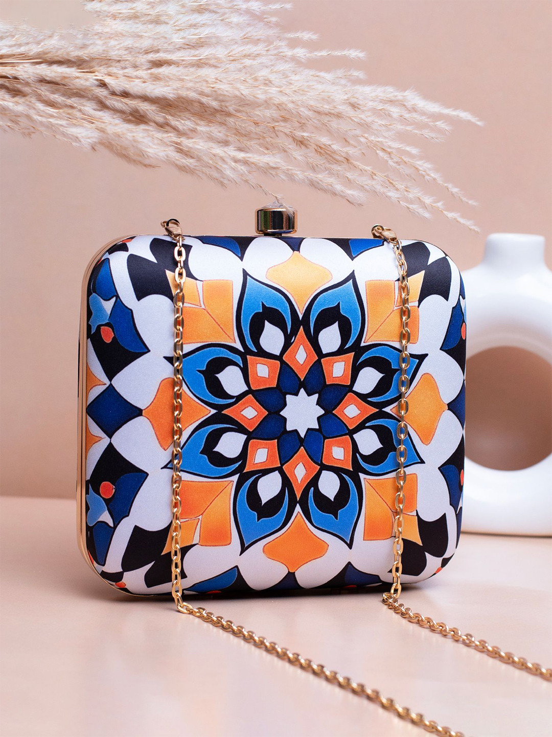 ARTKLIM Mandala Printed Shoulder Strap Box Clutch