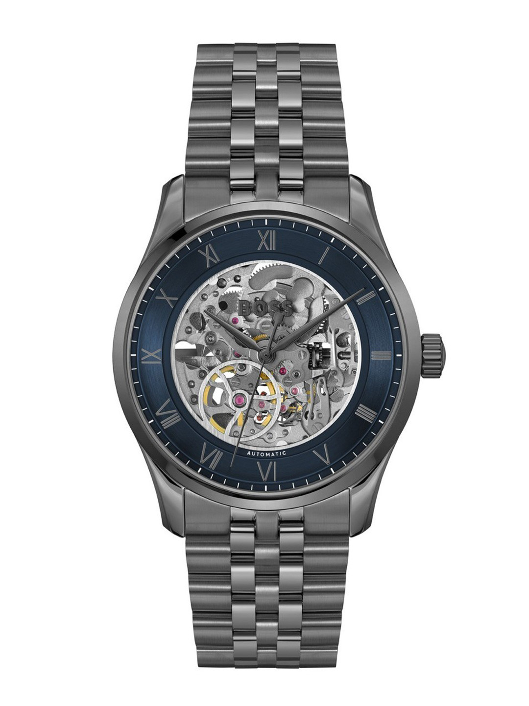 BOSS Men Dial & Stainless Steel Bracelet Style Straps Analogue Automatic Watch 1514254