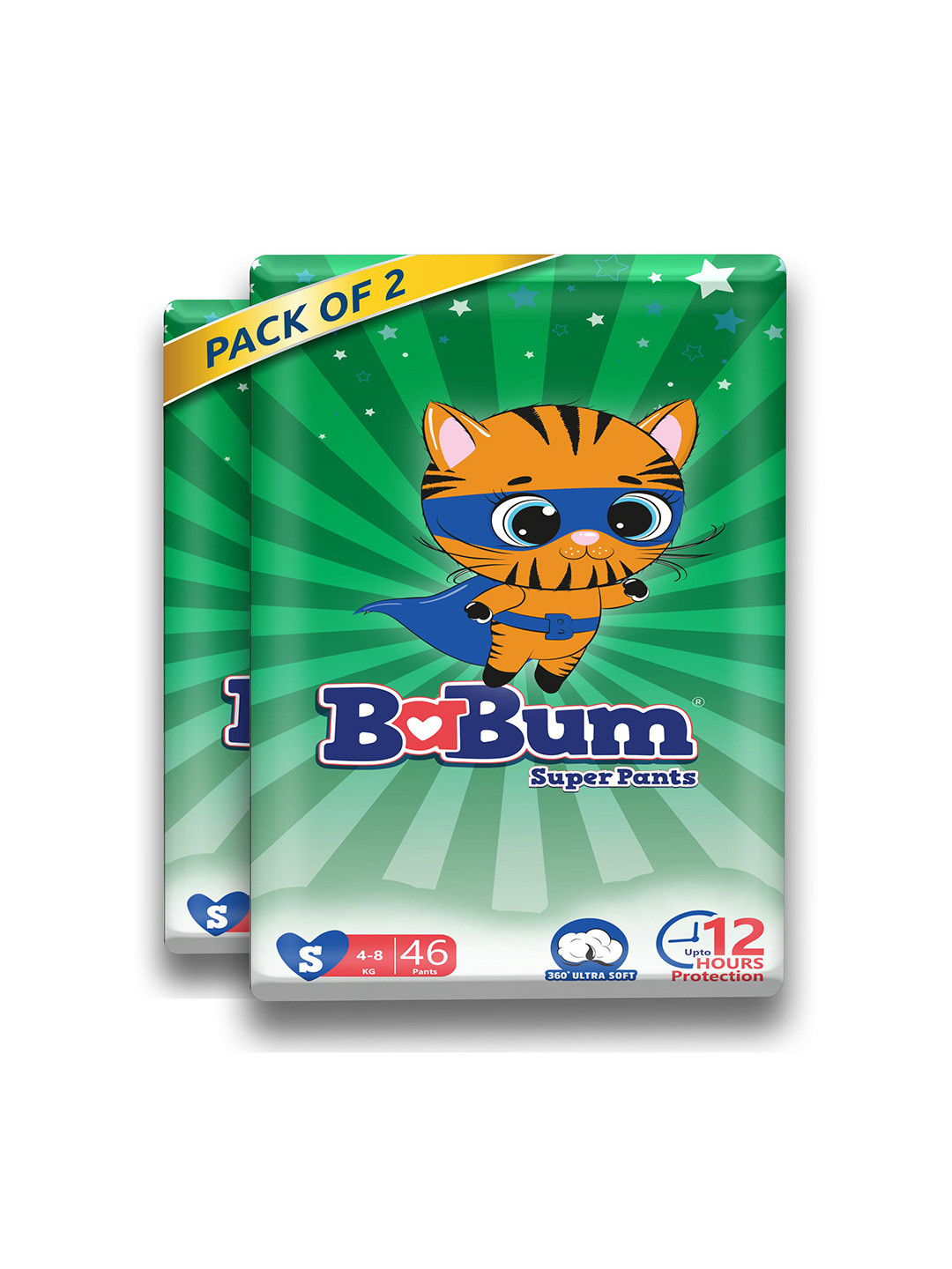 BABUM Set Of 2 Super Pants Premium Diaper- S - 46 Diapers Each