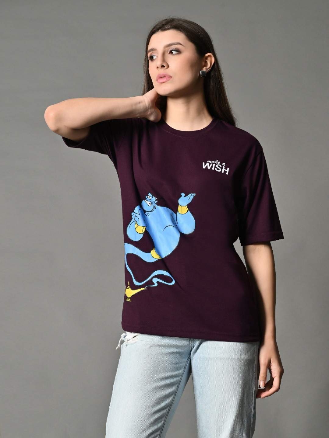 CORSICA Women Genie Bio Finish Graphic Printed Round Neck Cotton Relaxed Fit T-shirt