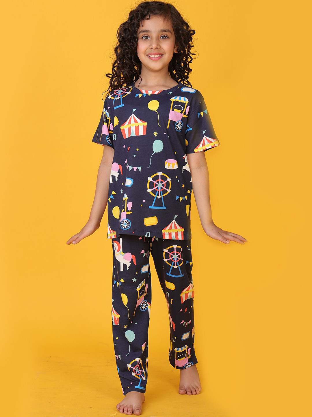 Anthrilo Carnival Circus Girls Short Sleeve Pyjama Set