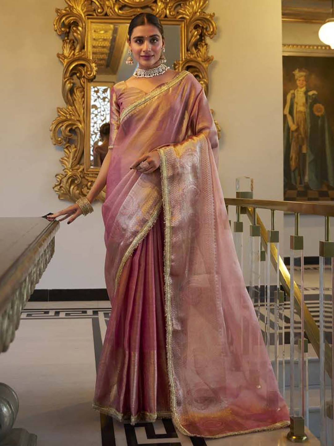 MADHAVPRIYA Tissue Tussar Saree