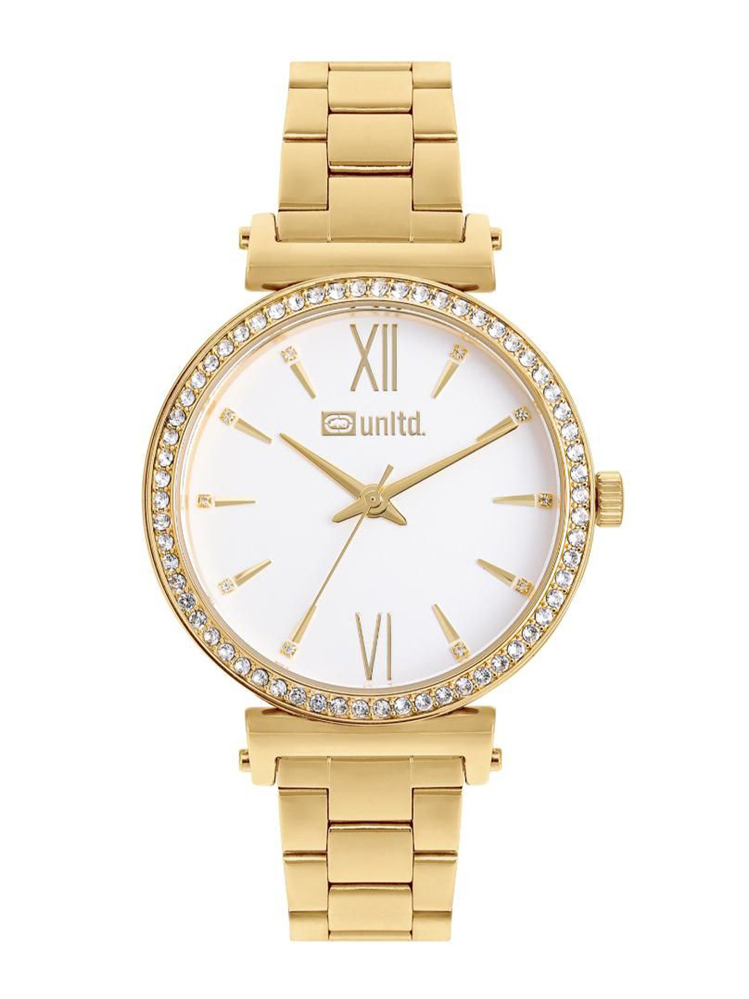 unltd. Women Brass Dial & Stainless Steel Bracelet Style Straps Analogue Watch UNL050002
