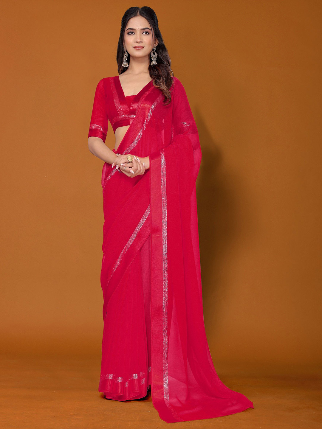 Avojee Pure Gerogette Zari Saree