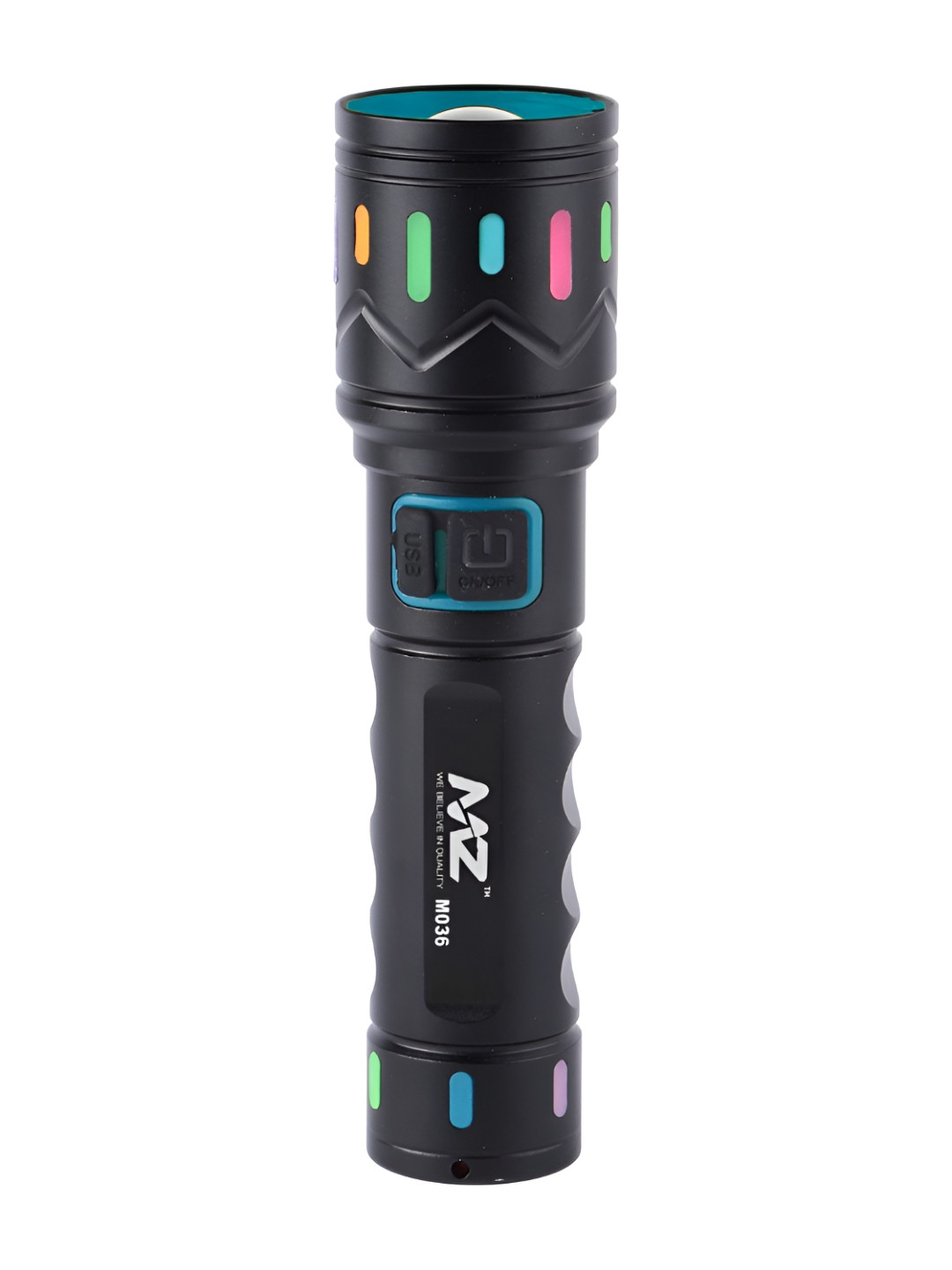 MZ M036 Black Metal Rechargeable Led Flashlight