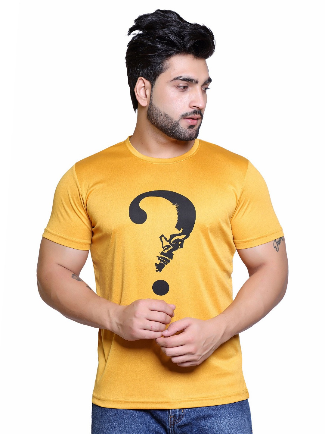 GREATMAN Men Graphic Printed Round Neck Slim Fit T-shirt