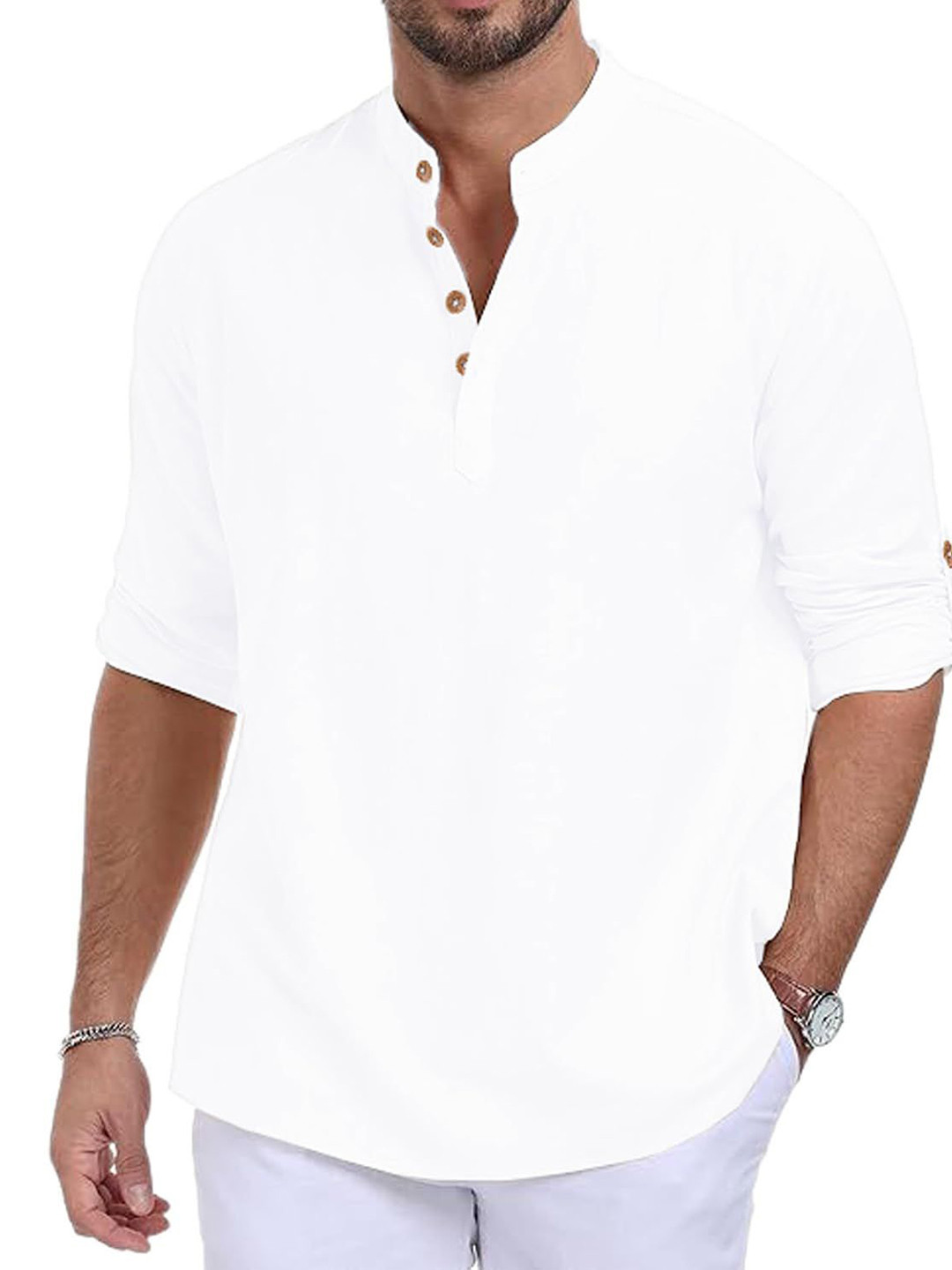 EdinWolf Men India Slim Fit Mandarin Collar Solid Cotton Casual Kurta