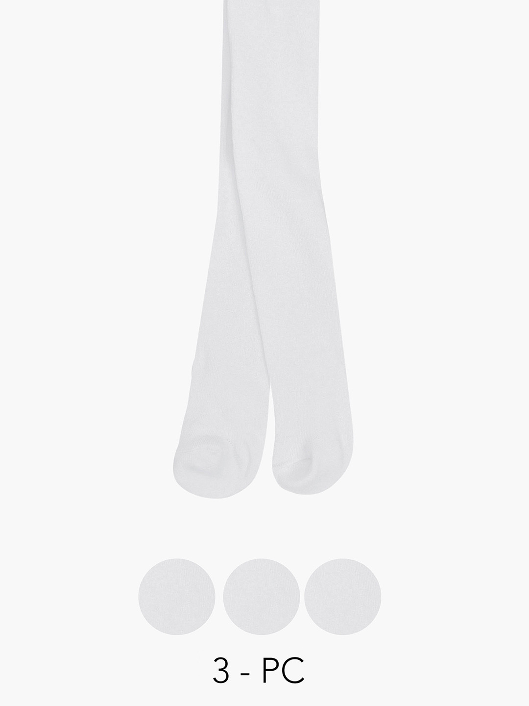 Juniors Girl Solid Tights with Elasticised Waistband - Set of 3