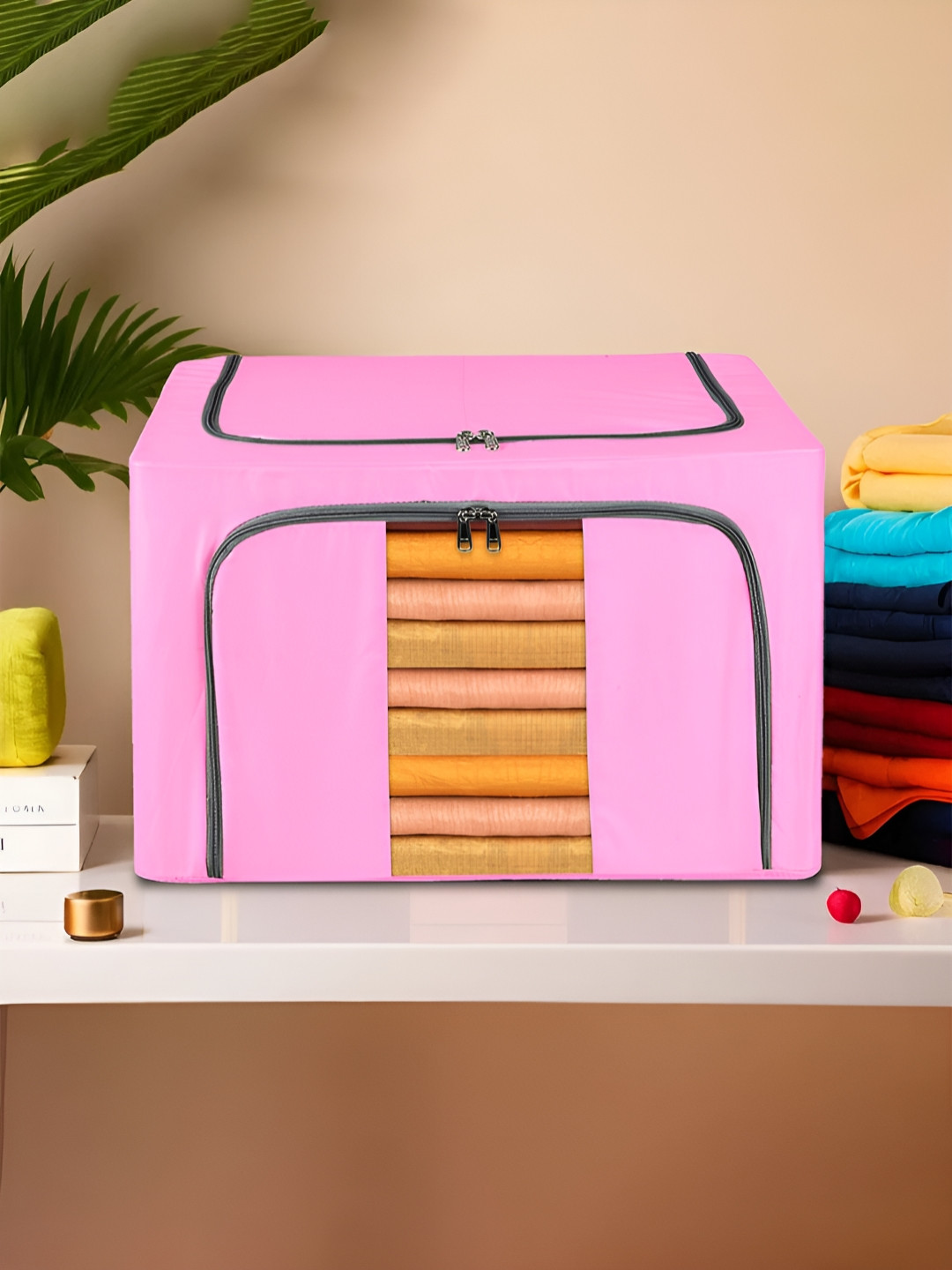 Aura Pink & Black Waterproof Parachute Cloth Storage Box