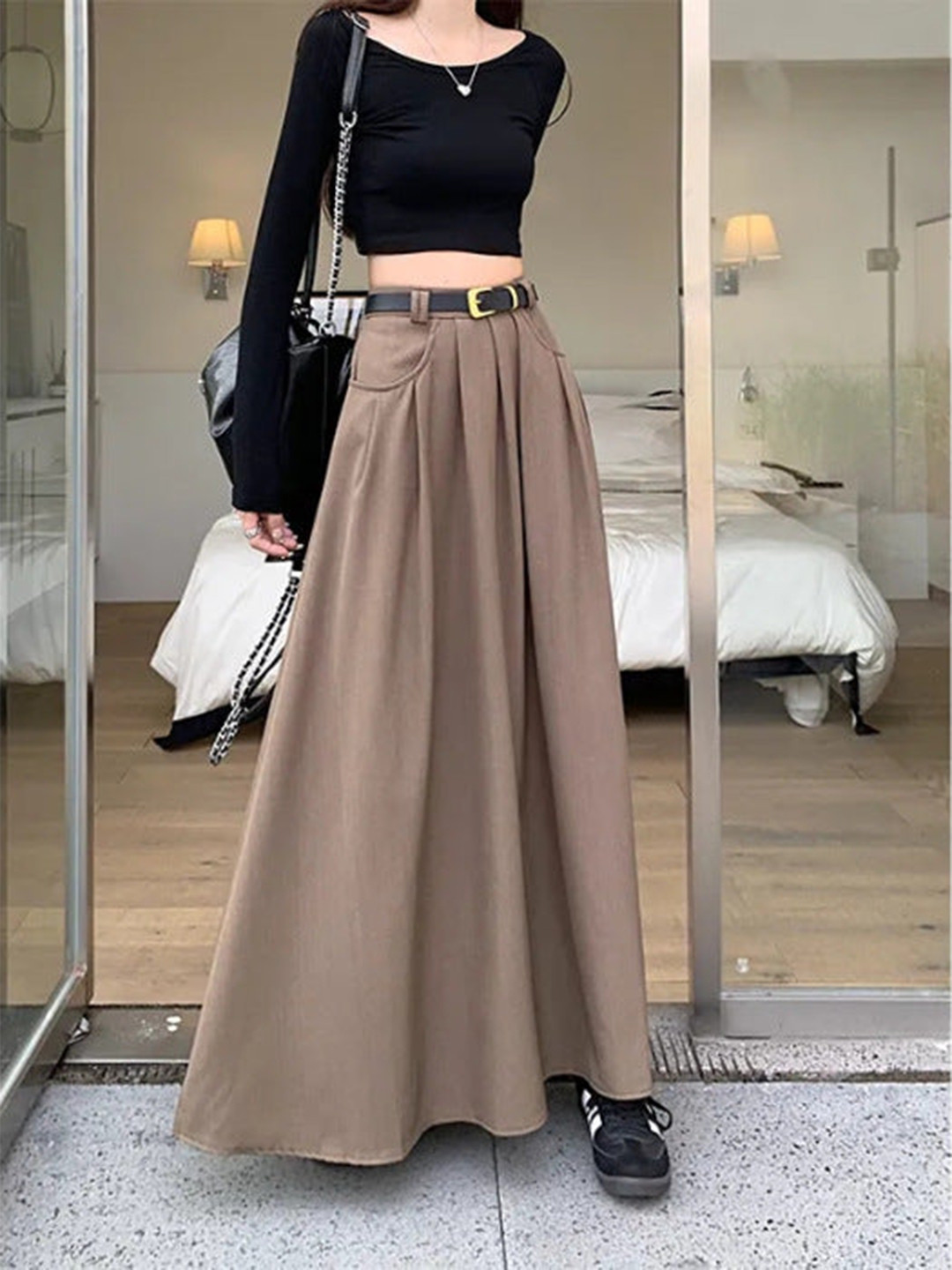 Outzidr Flared Maxi Cargo Skirt